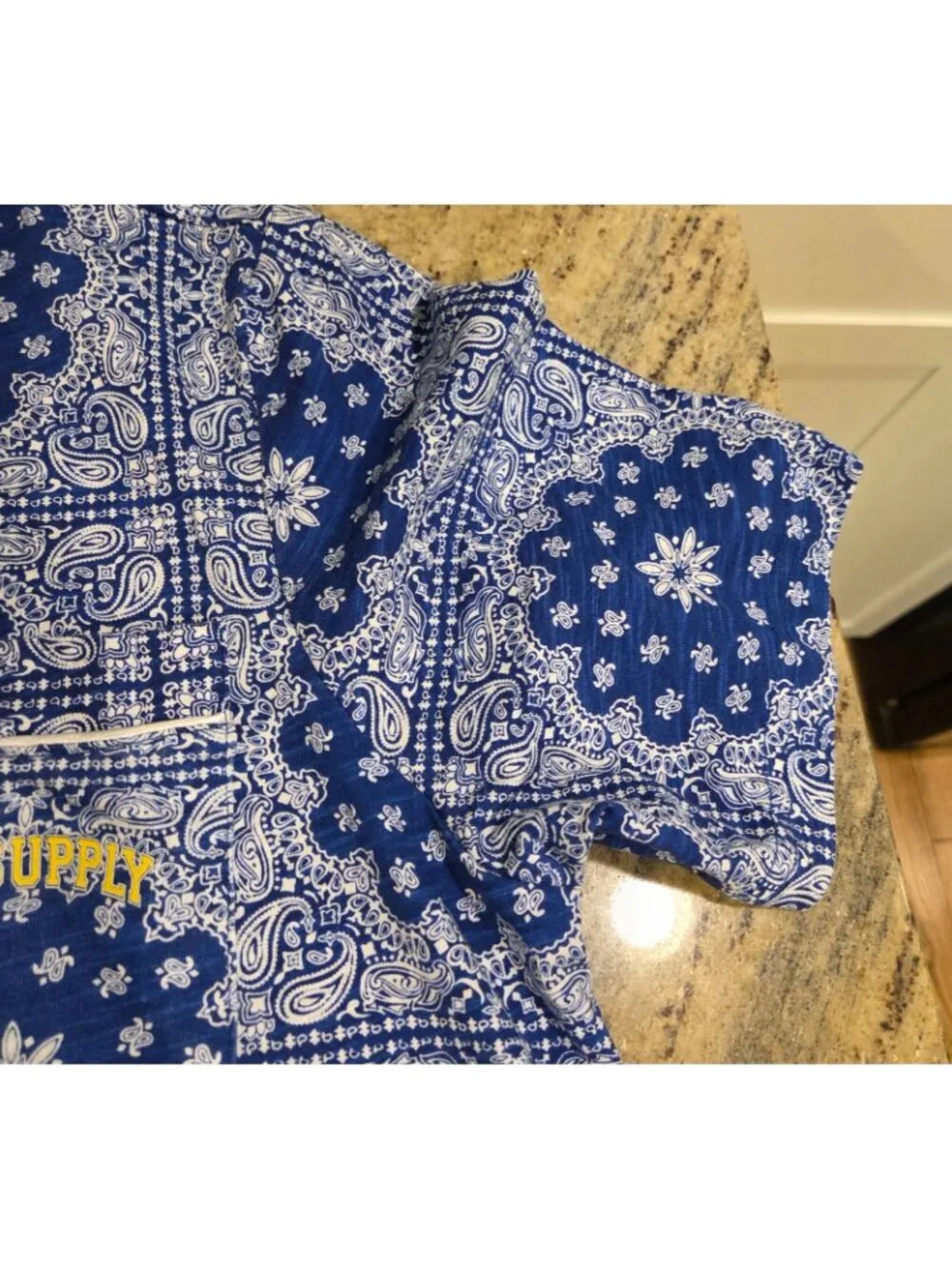 Snoop Dogg Pajamas Men's L Royal ocean Bandana Dogg 93 Shorts  Notch Collar
